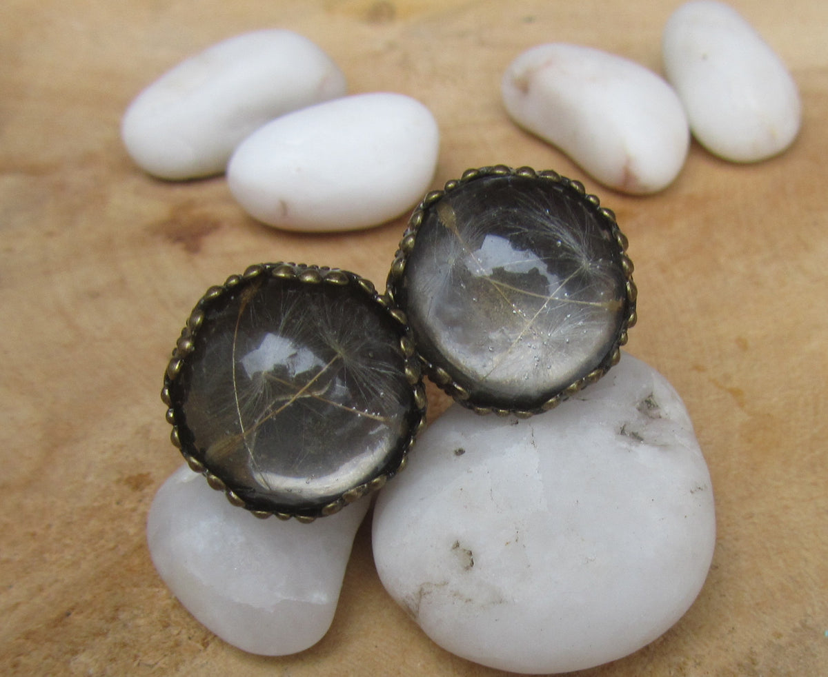 Dandelion Seeds Resin Cufflinks