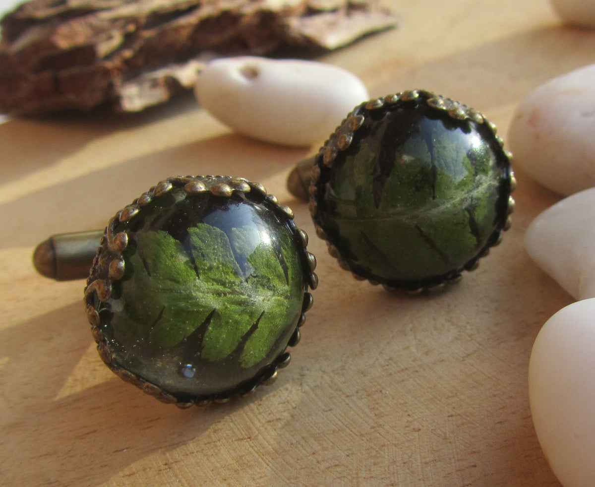 Fern Leaf Resin Cufflinks