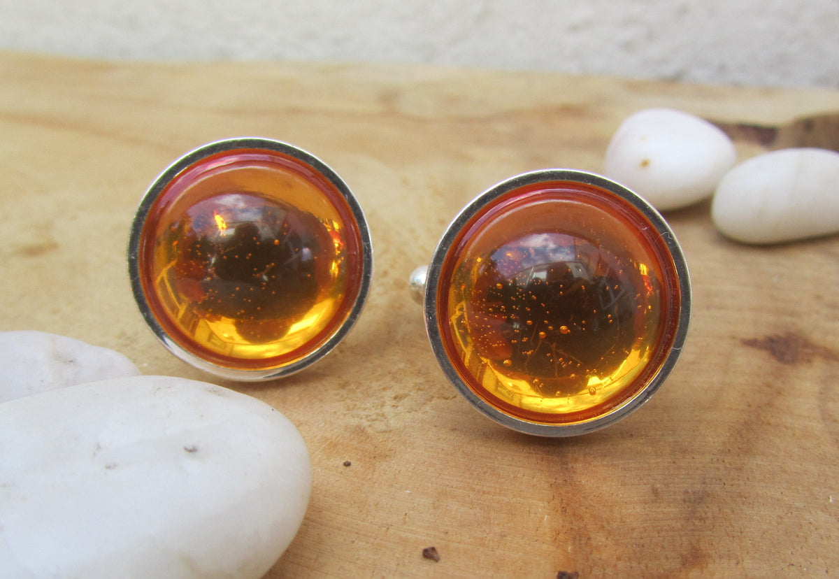 Amber Resin Cufflinks