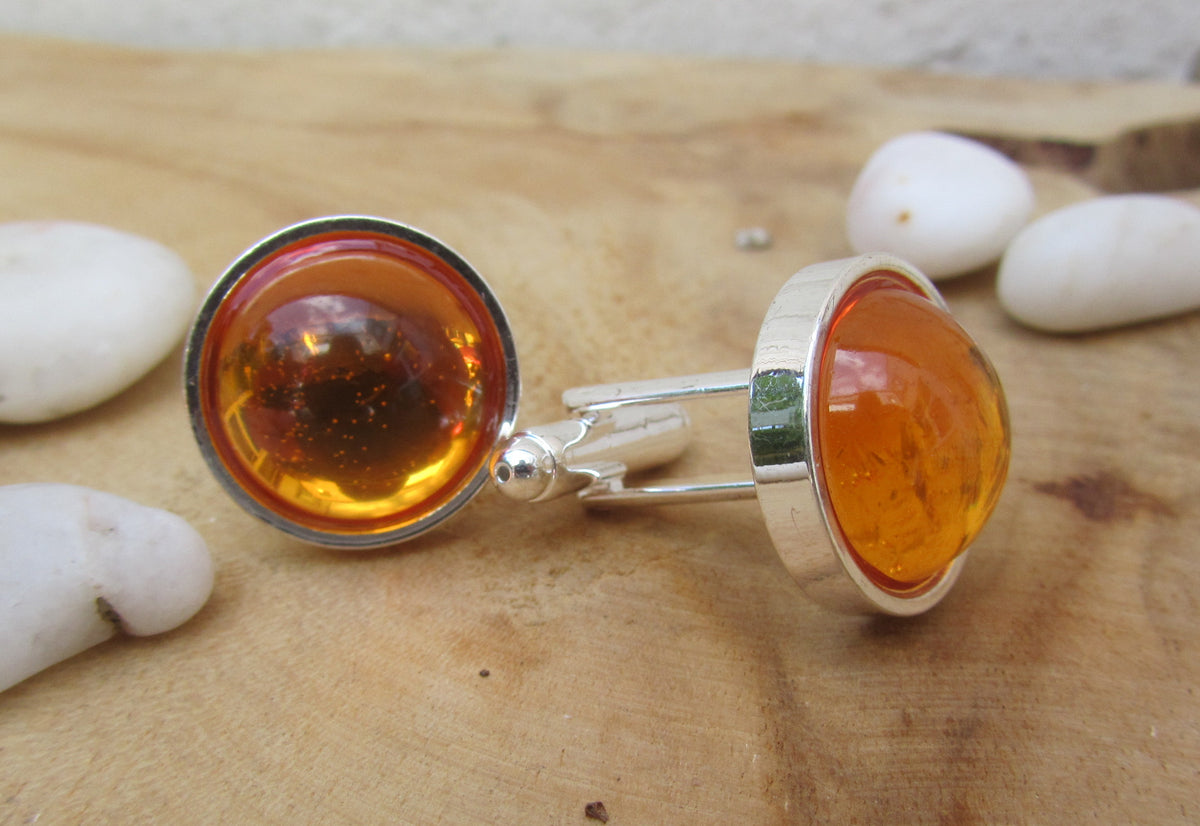 Amber Resin Cufflinks