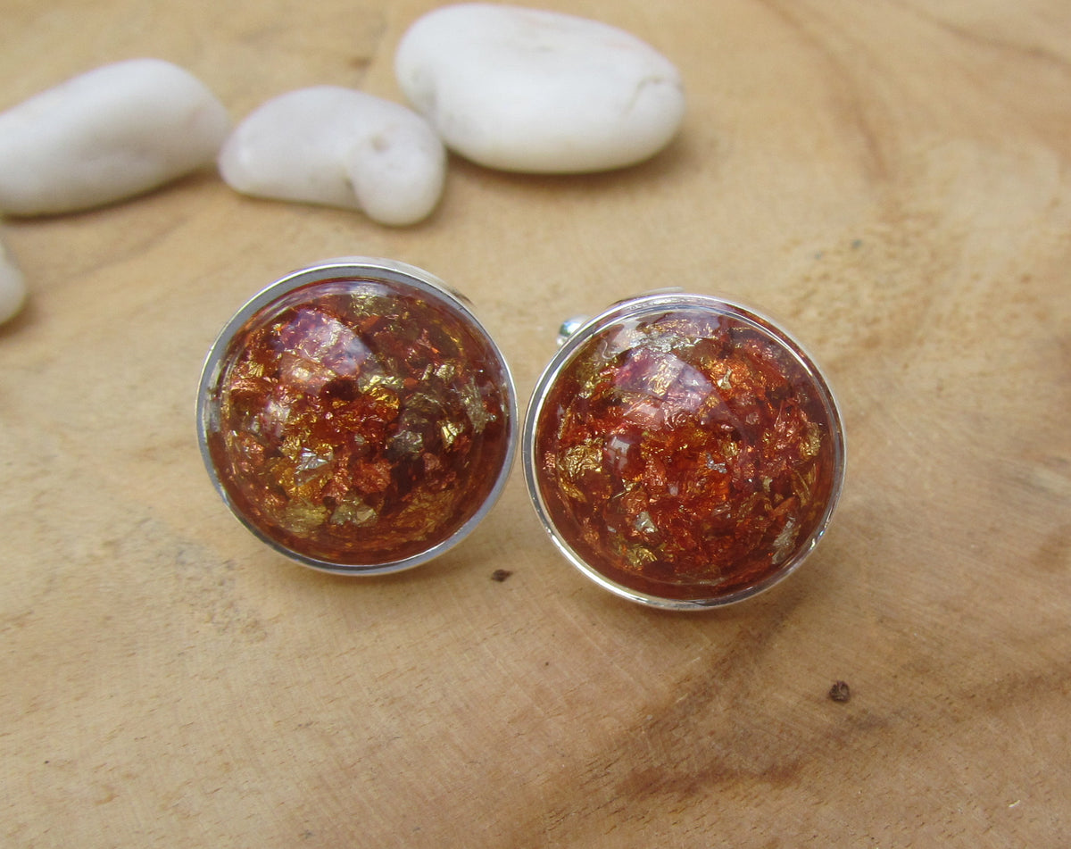 Amber Resin Cufflinks