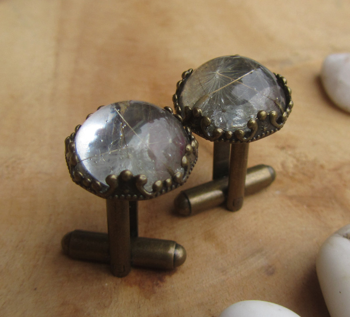 Dandelion Seeds Resin Cufflinks