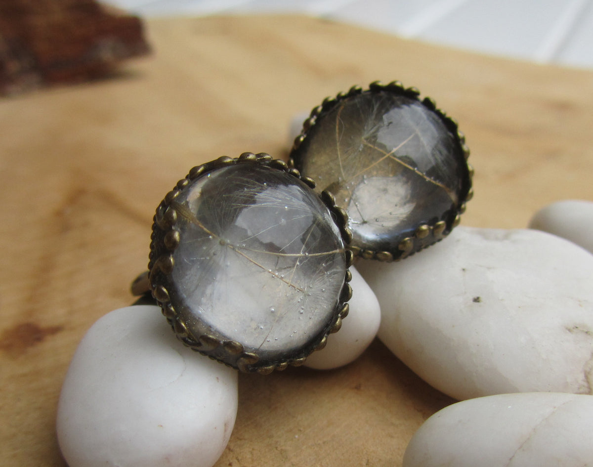 Dandelion Seeds Resin Cufflinks