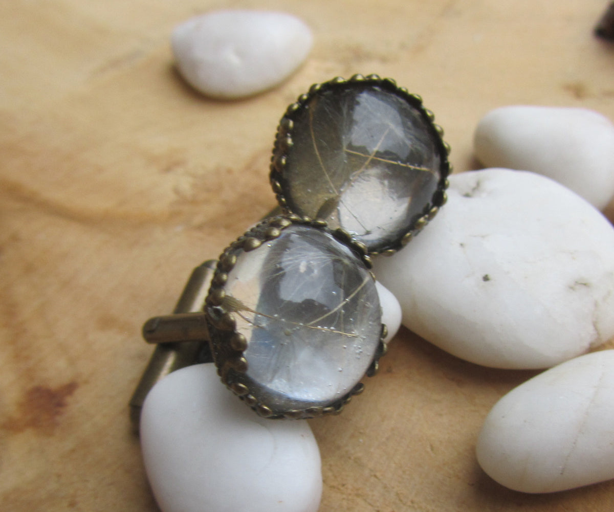 Dandelion Seeds Resin Cufflinks