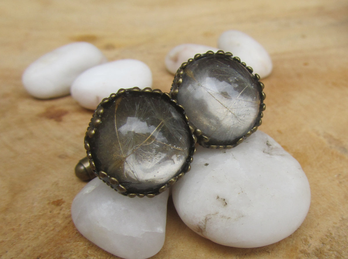 Dandelion Seeds Resin Cufflinks