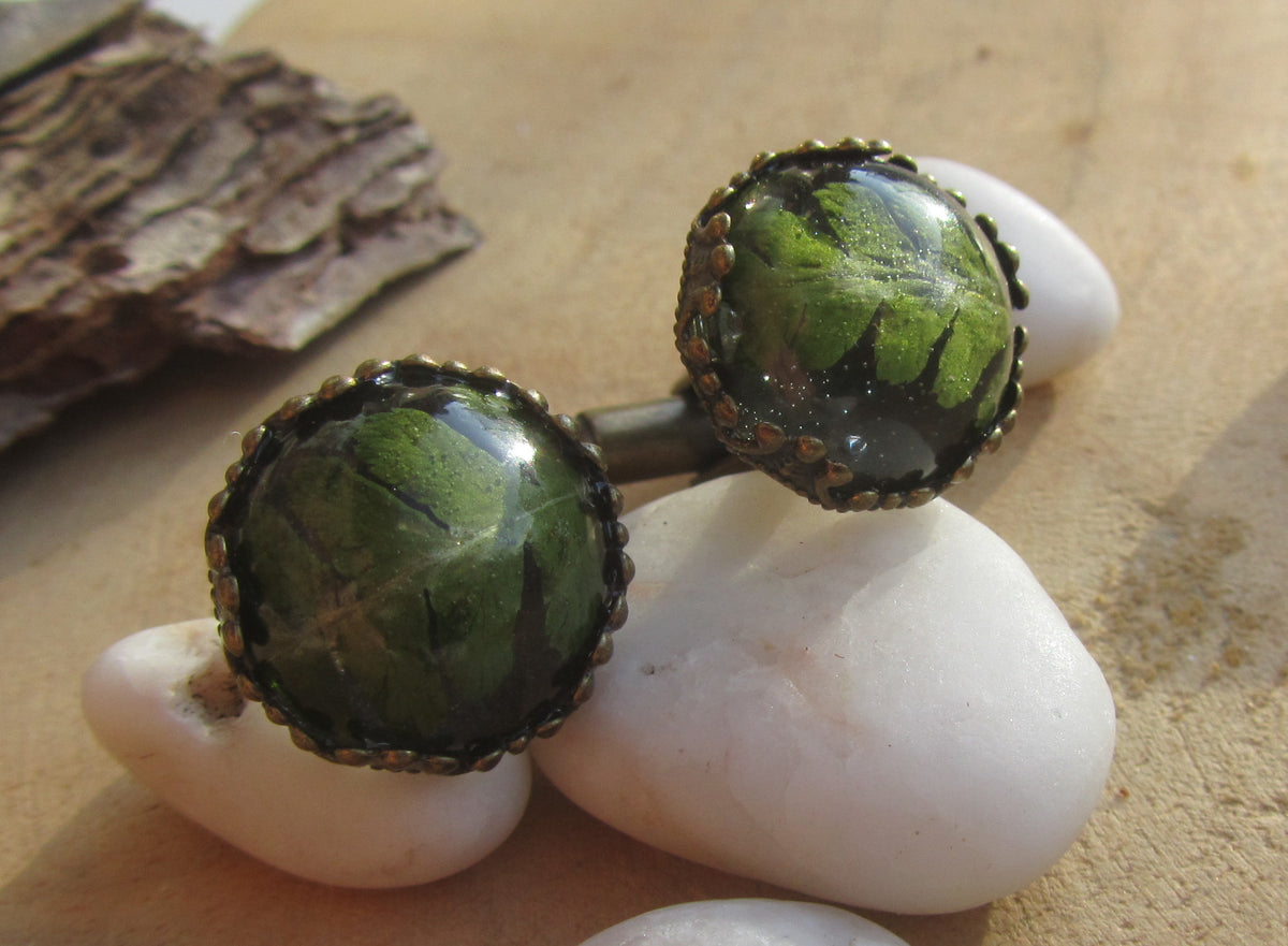 Fern Leaf Resin Cufflinks