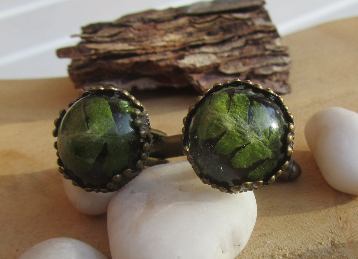 Fern Leaf Resin Cufflinks