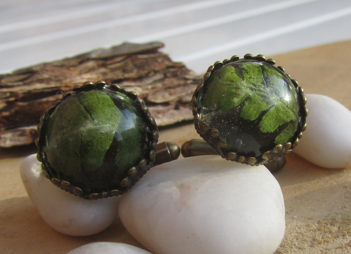 Fern Leaf Resin Cufflinks