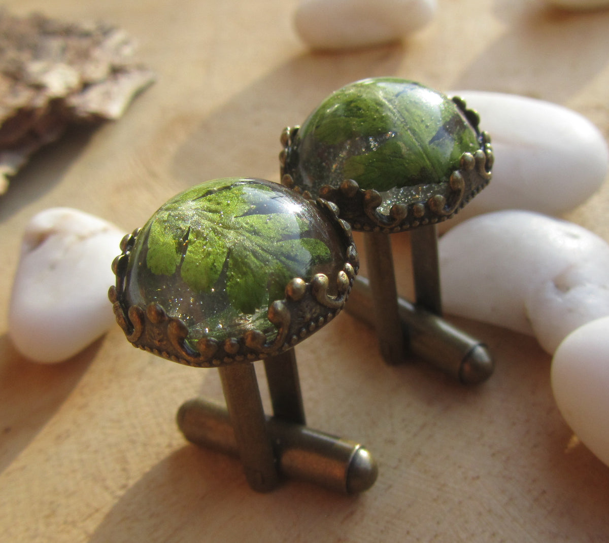 Fern Leaf Resin Cufflinks
