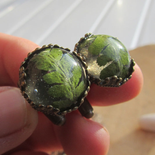 Fern Leaf Resin Cufflinks