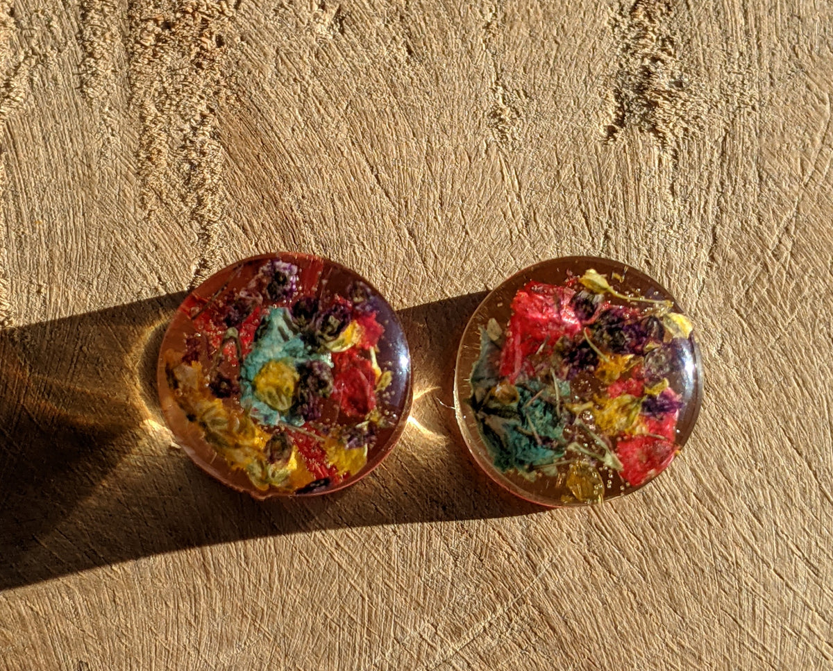 Handmade multicolor floral ear gauge jewelry collection EL-Creations