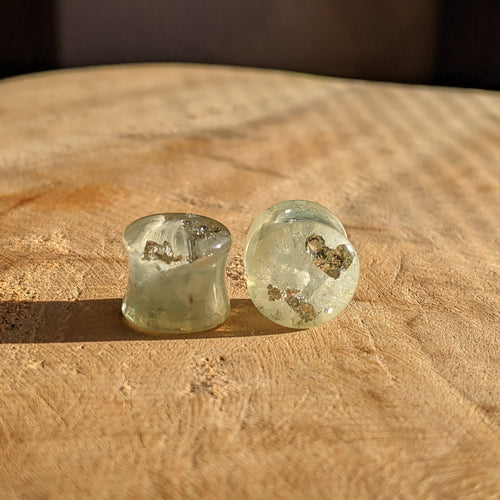 Aquamarine Silver Resin Plug Earrings