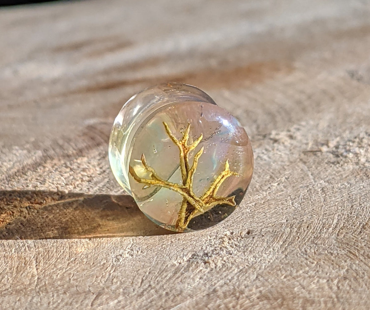 Unique handmade ear gauge jewelry set with six resin plugs EL-Creations