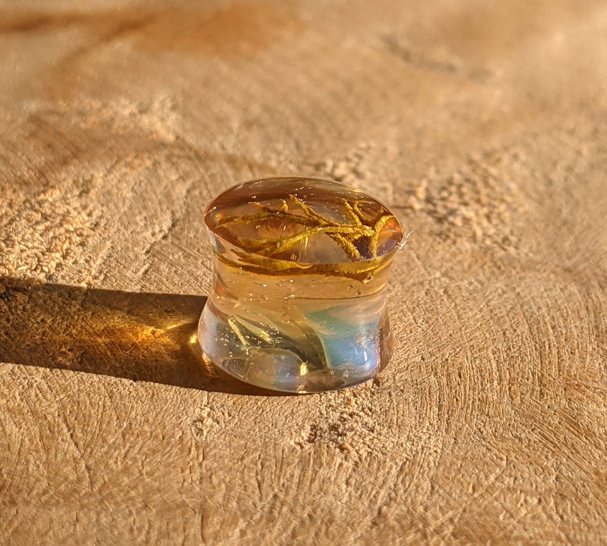 Natural moonstone resin tunnels for stretched ears - EL-Creations