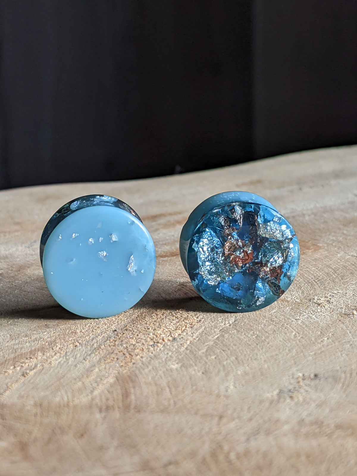 Abstract resin body jewelry ear plugs EL-Creations