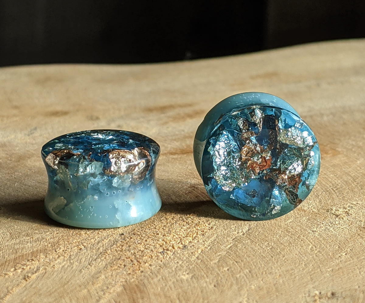 Handmade face resin ear gauges EL-Creations