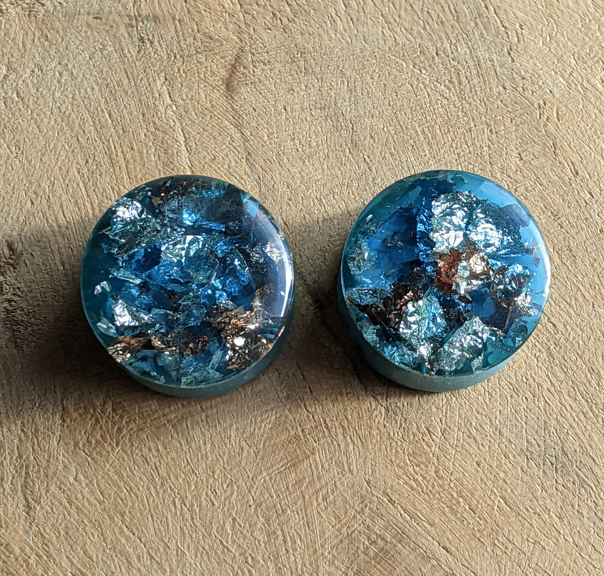 Artistic resin ear plugs with face design EL-Creations