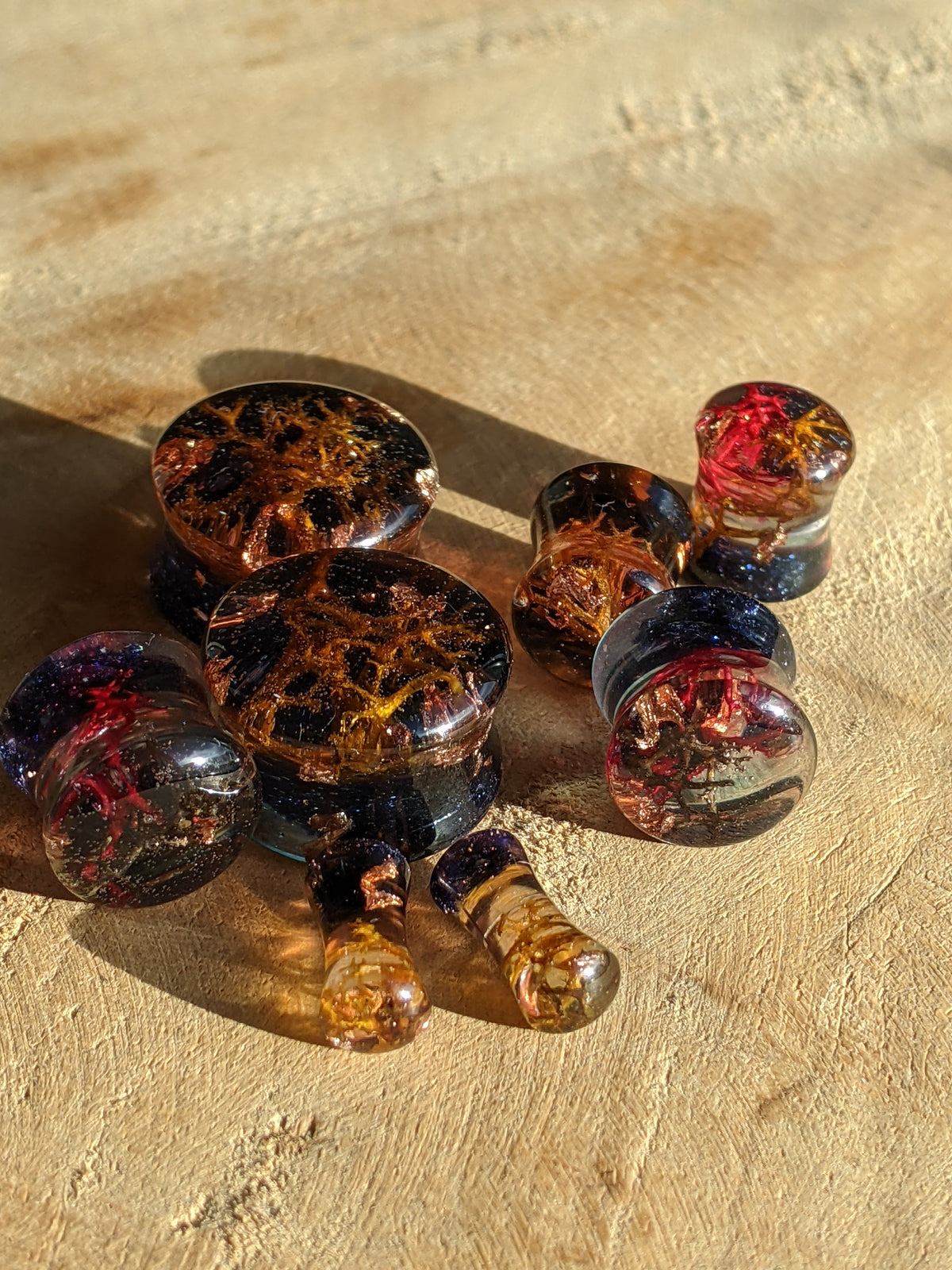 Sea inspired resin ear gauges EL-Creations