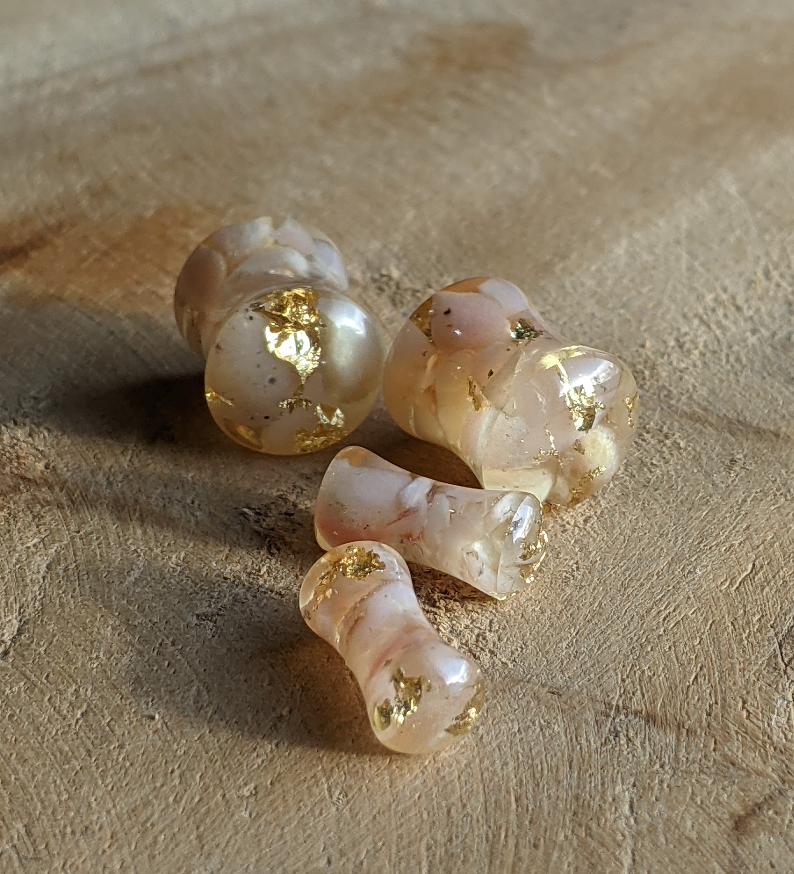 Calibres en quartz rose, tunnels en résine de quartz rose, calibres pour filles