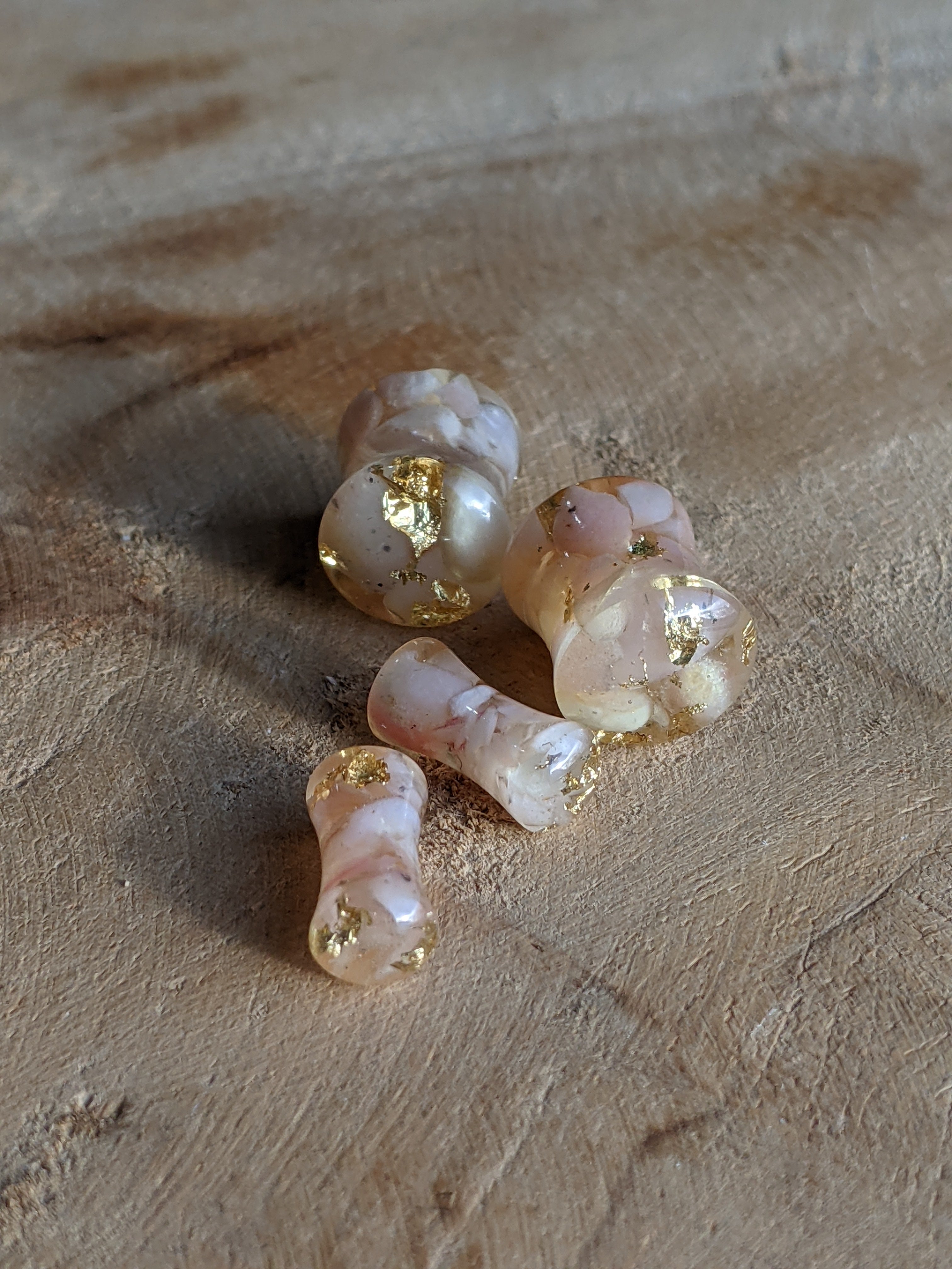 Calibres en quartz rose, tunnels en résine de quartz rose, calibres pour filles