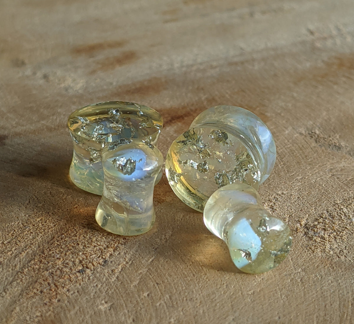 Handmade moonstone ear gauges EL-Creations
