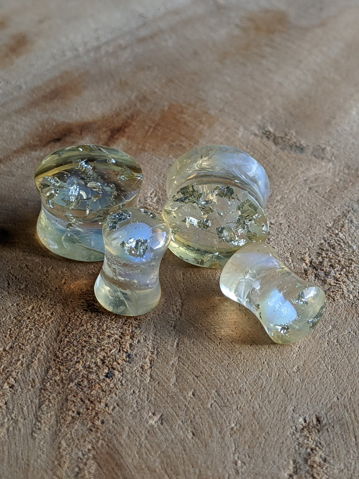 Moonstone plugs for stretched ears EL-Creations