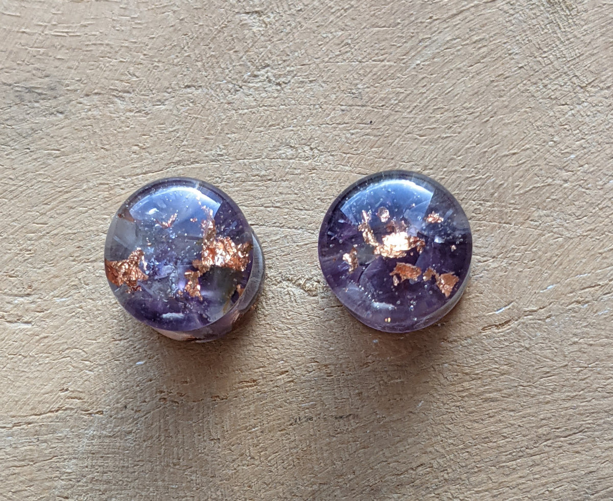 Purple amethyst resin ear plugs - EL-Creations
