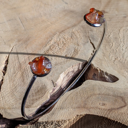Handmade Carnelian crystal open cuff bracelet – EL-Creations