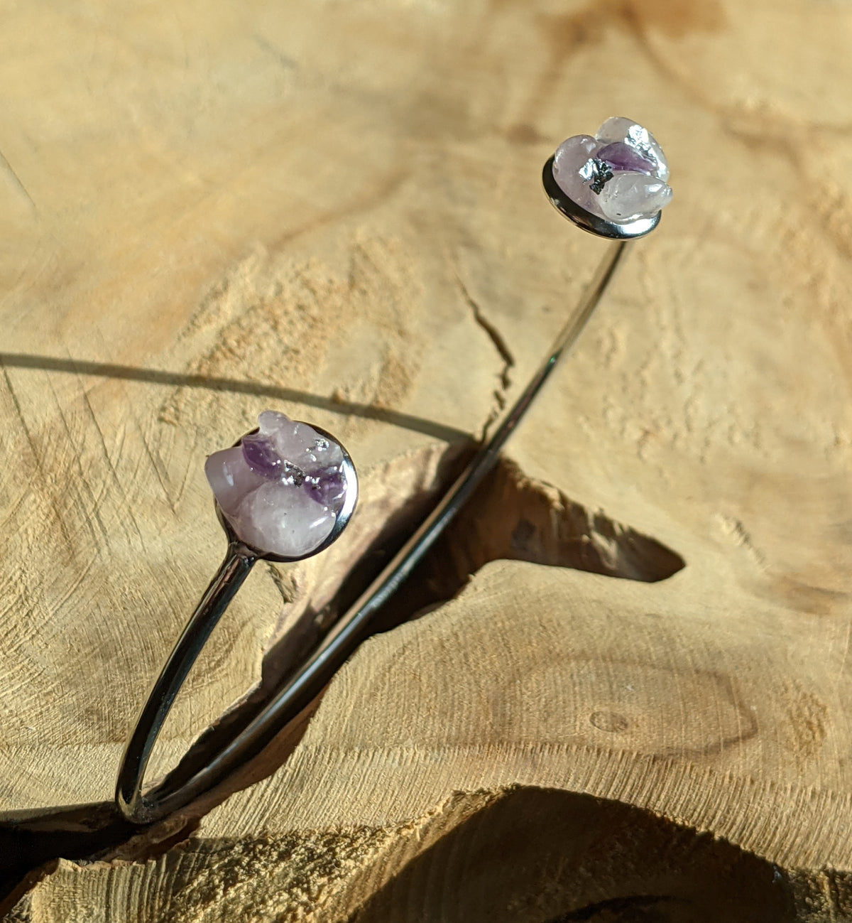 Elegant handmade bracelet with genuine rose quartz and amethyst – EL-Creations