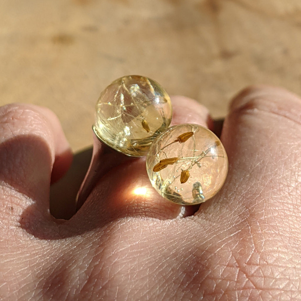 Bague pissenlit, bague fleur ajustable, bijoux pissenlit
