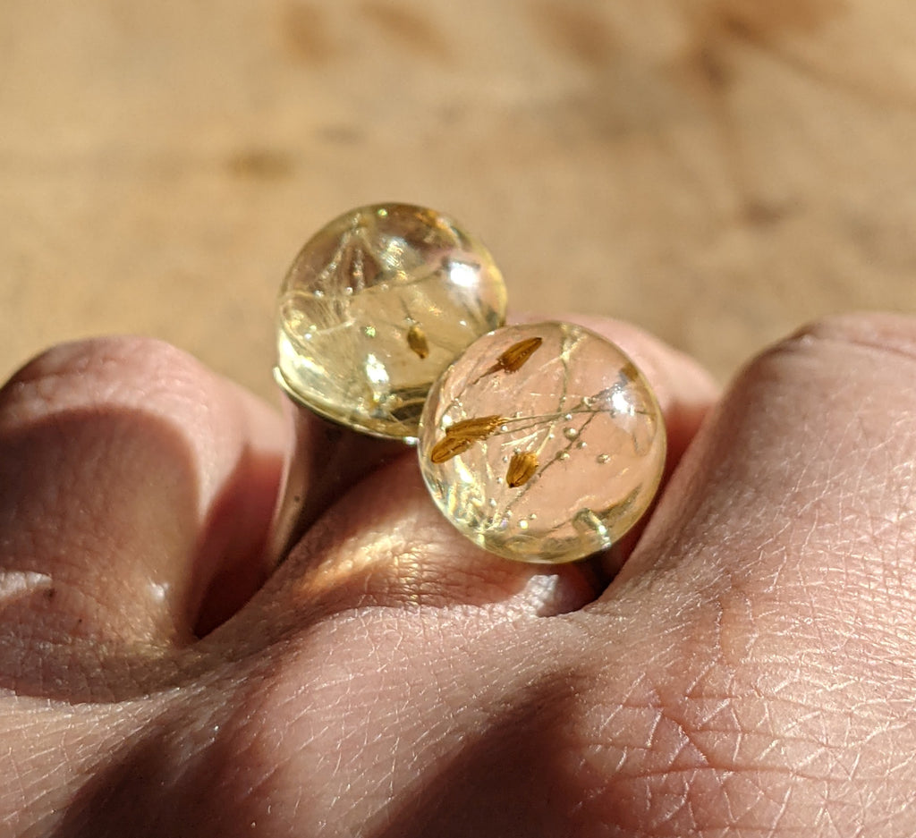 Bague pissenlit, bague fleur ajustable, bijoux pissenlit