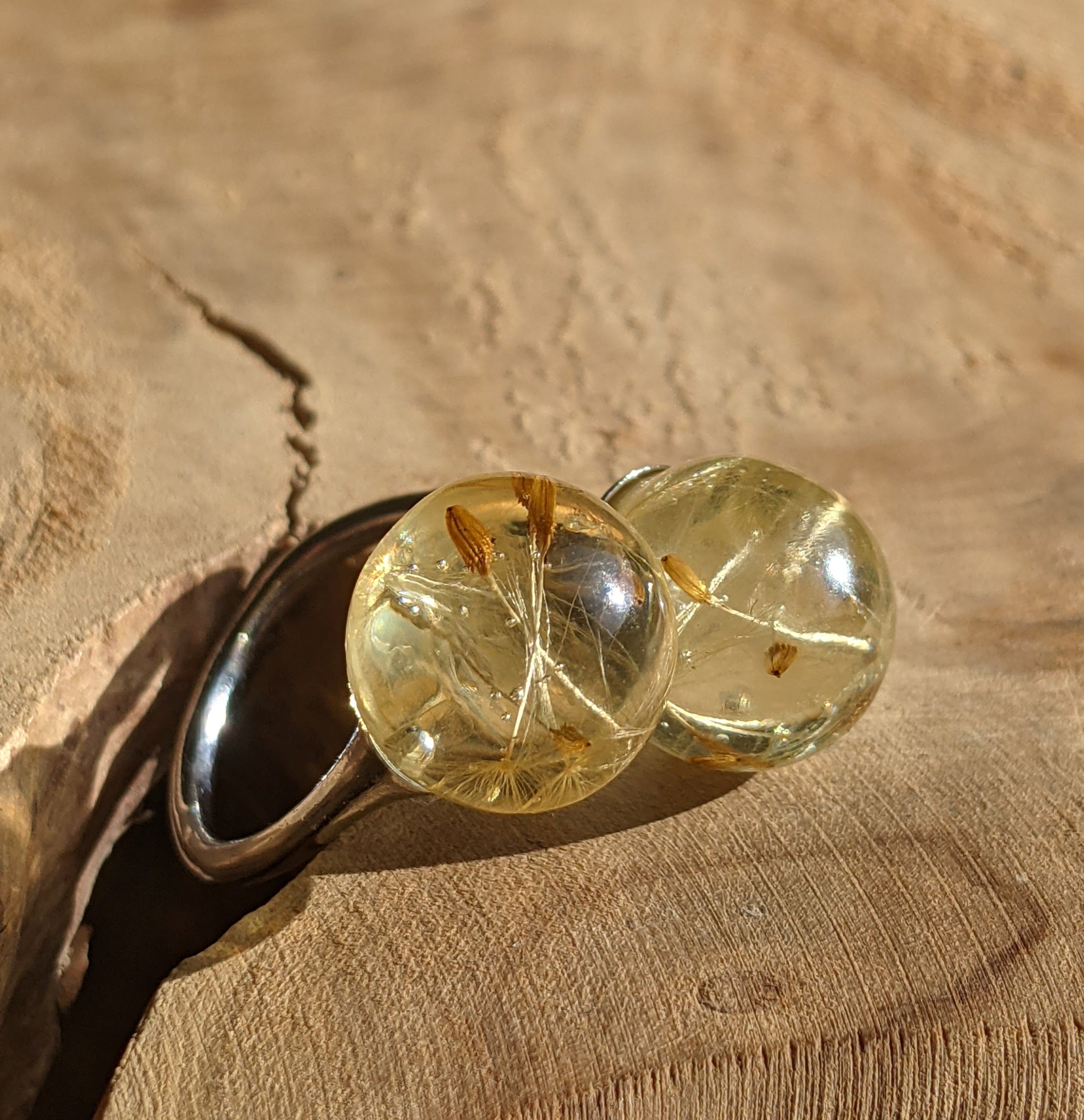 Bague pissenlit, bague fleur ajustable, bijoux pissenlit