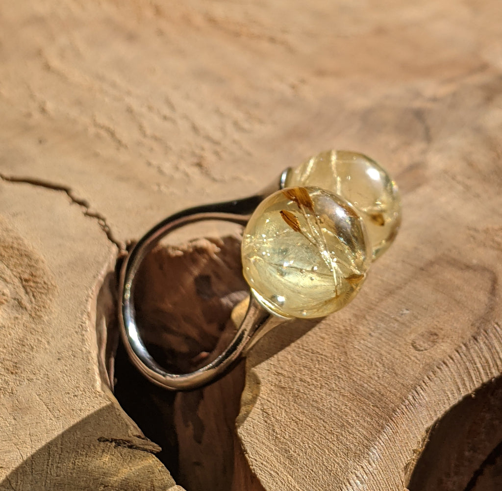 Bague pissenlit, bague fleur ajustable, bijoux pissenlit