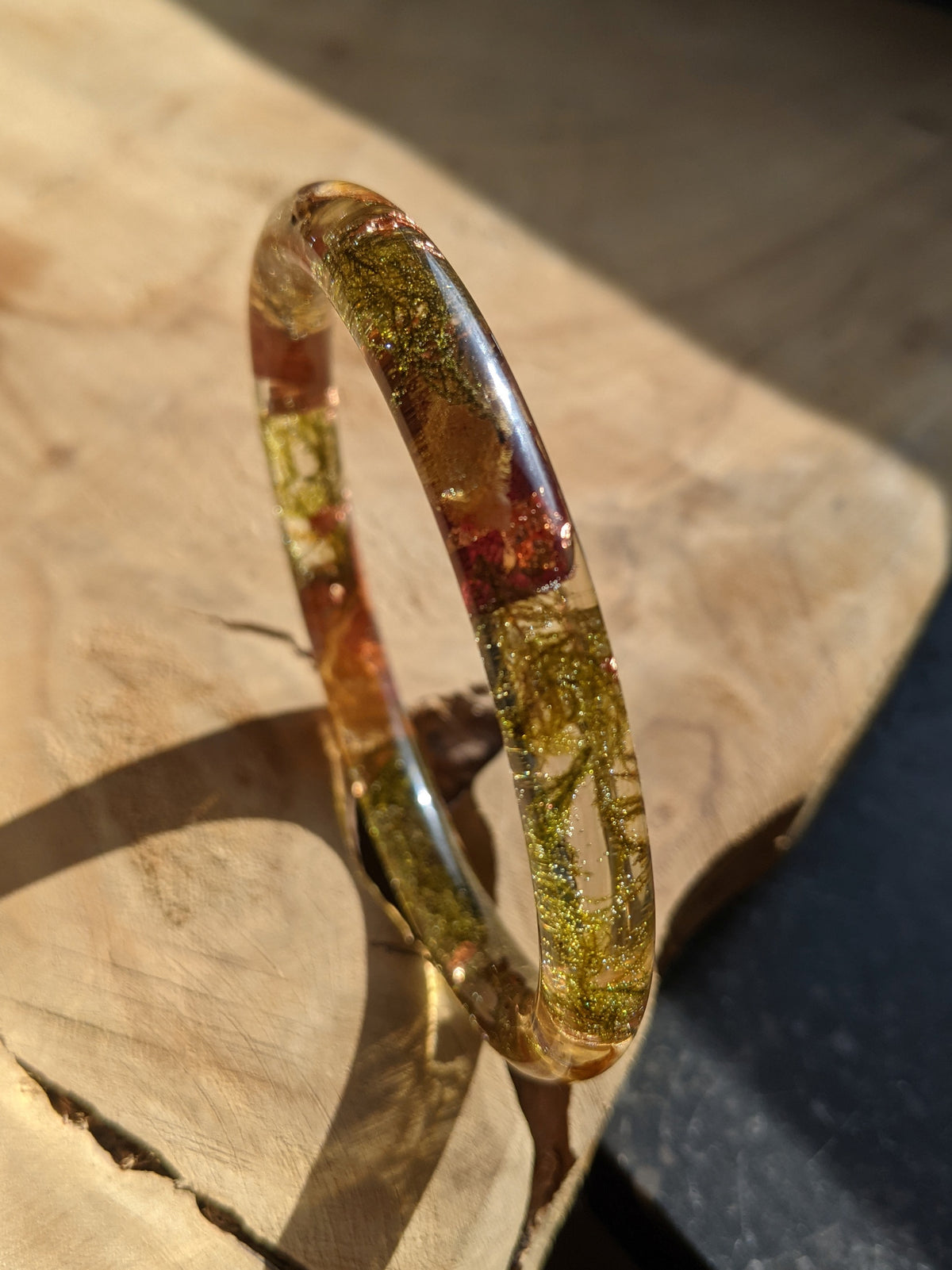 Artisan botanical bracelet with natural rose foliage – EL-Creations