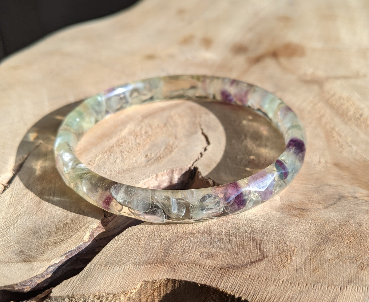 Nature inspired fluorite crystal bangle – EL-Creations