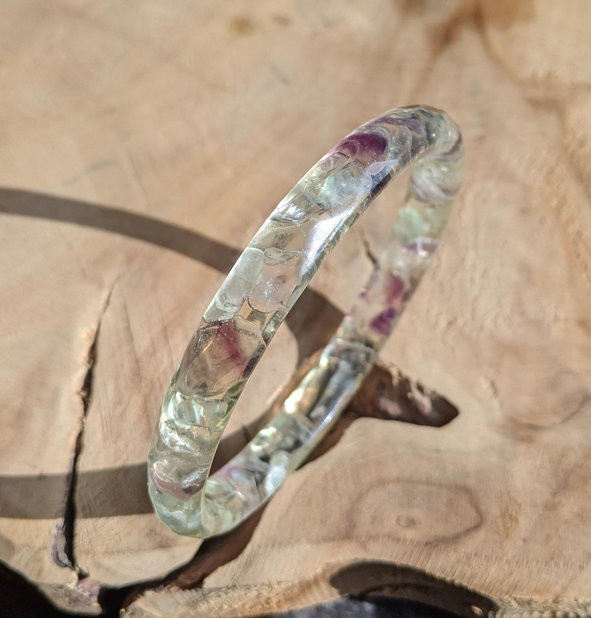 Elegant handmade fluorite resin bracelet – EL-Creations