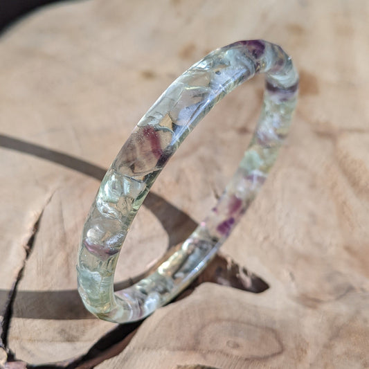 Handmade fluorite crystal resin bangle – EL-Creations