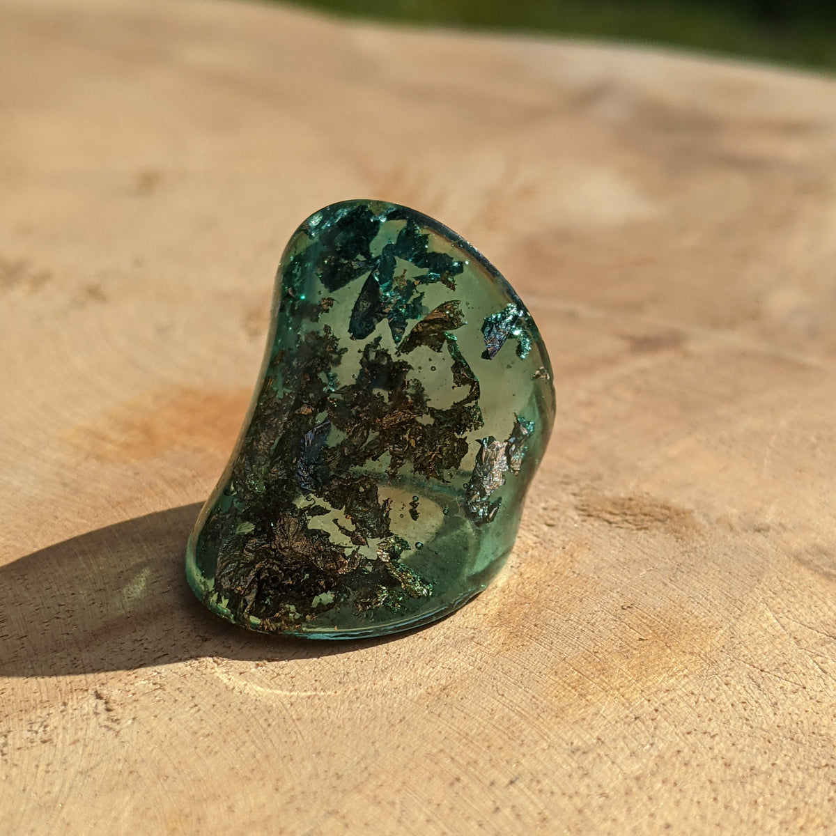 Contemporary handmade green resin jewelry by EL-Creations