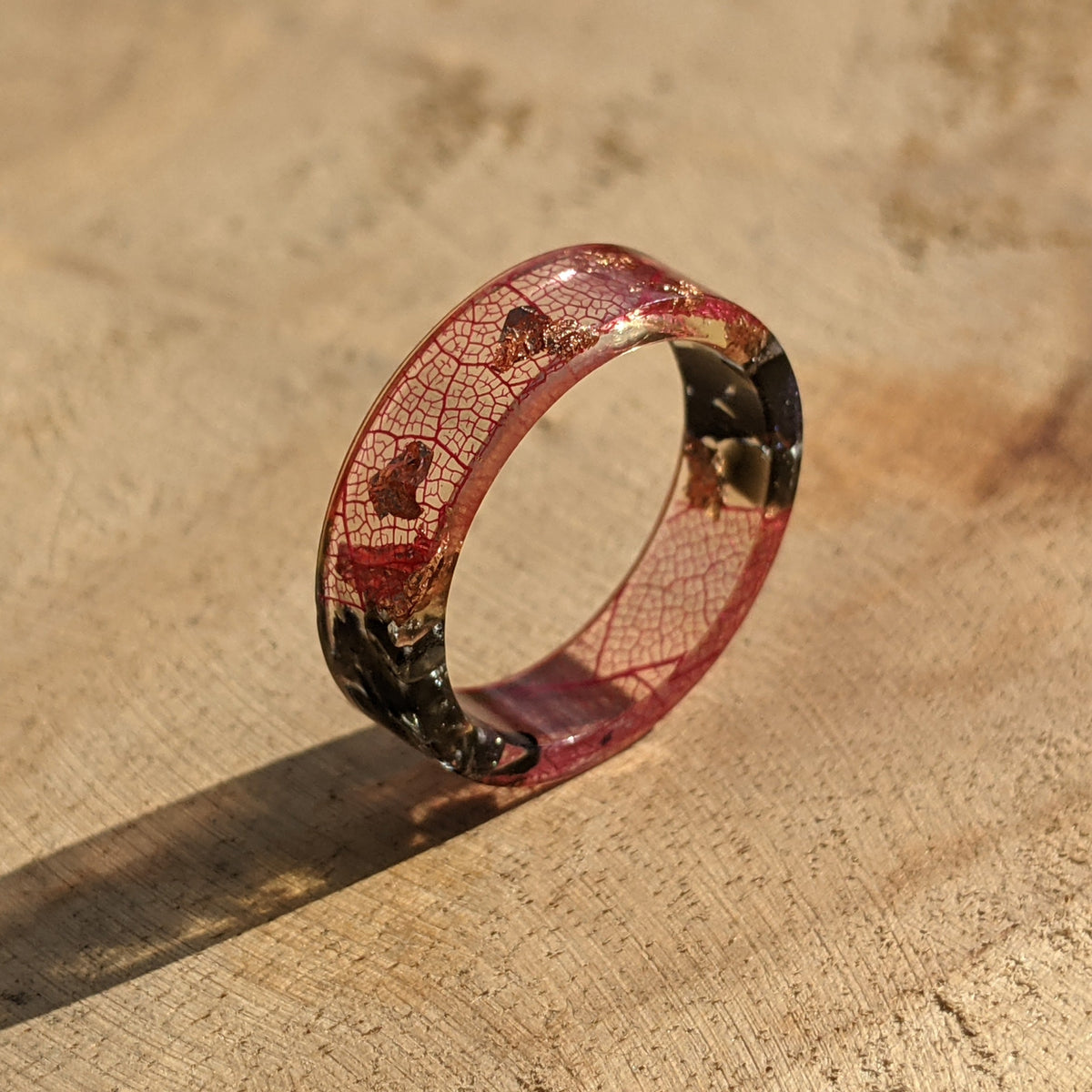 Handmade Resin Ring with Copper Flakes by EL-Creations