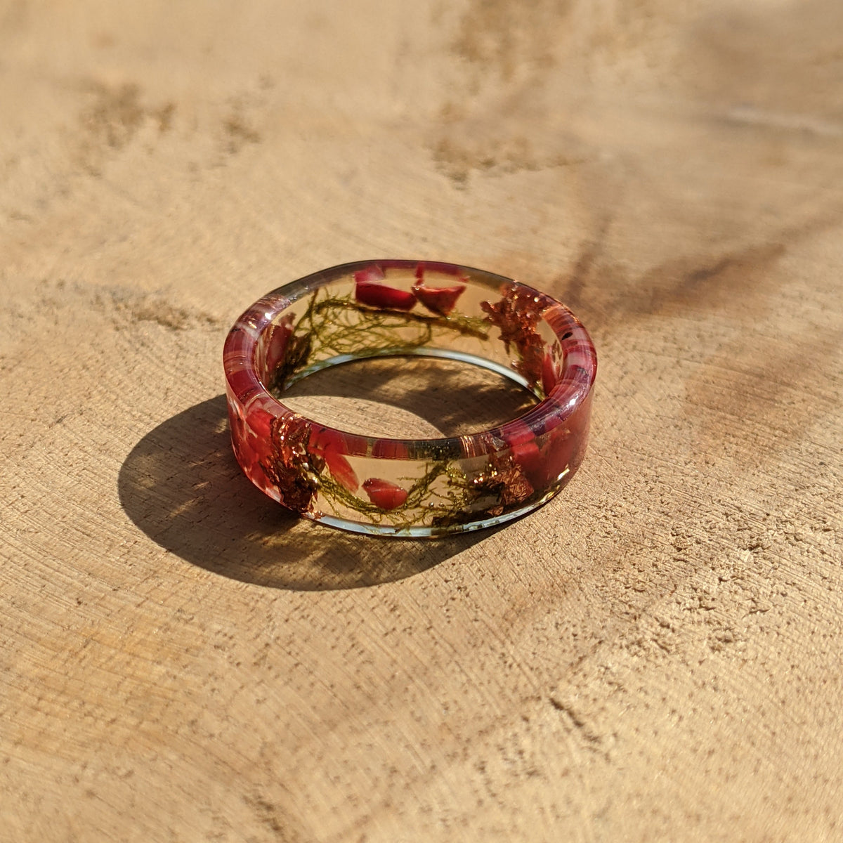 Handmade Forest Moss Resin Ring by EL-Creations