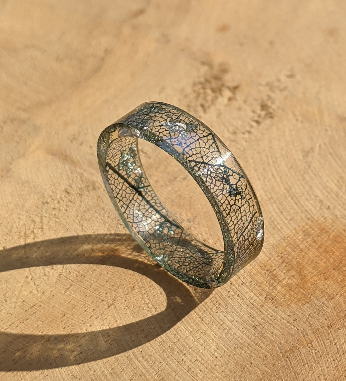 Nature Inspired Skeleton Leaf Resin Ring by EL-Creations