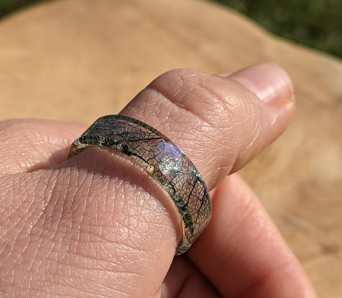 Artisan Moonstone Resin Ring for Men by EL-Creations
