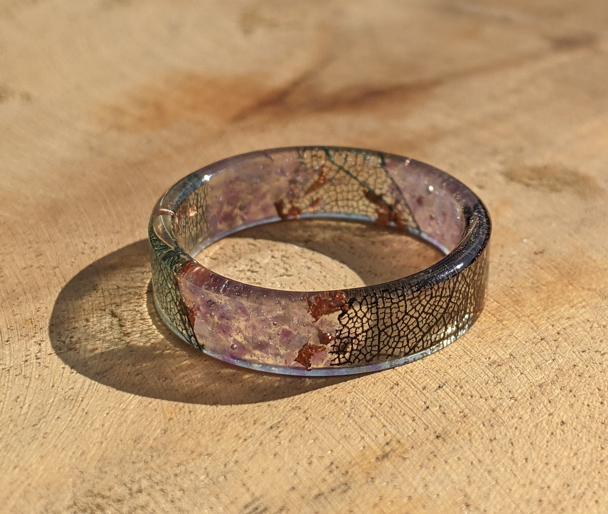 Nature Inspired Amethyst Resin Ring by EL-Creations