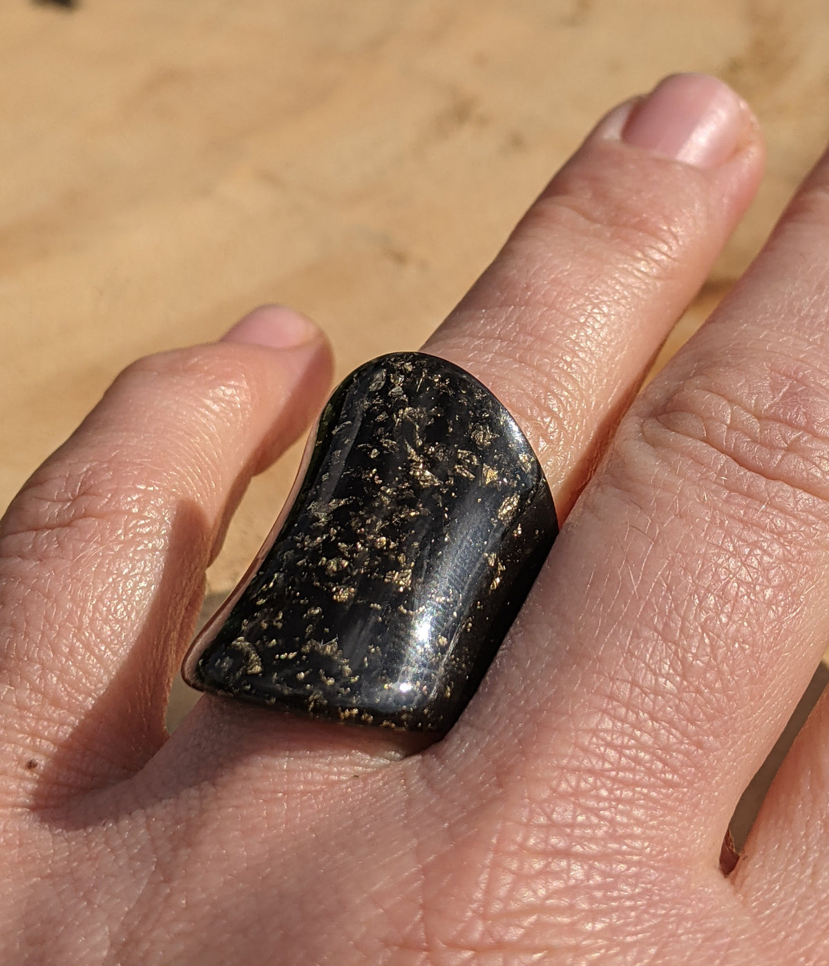 Unique Handcrafted Epoxy Resin Wide Band Ring by EL-Creations