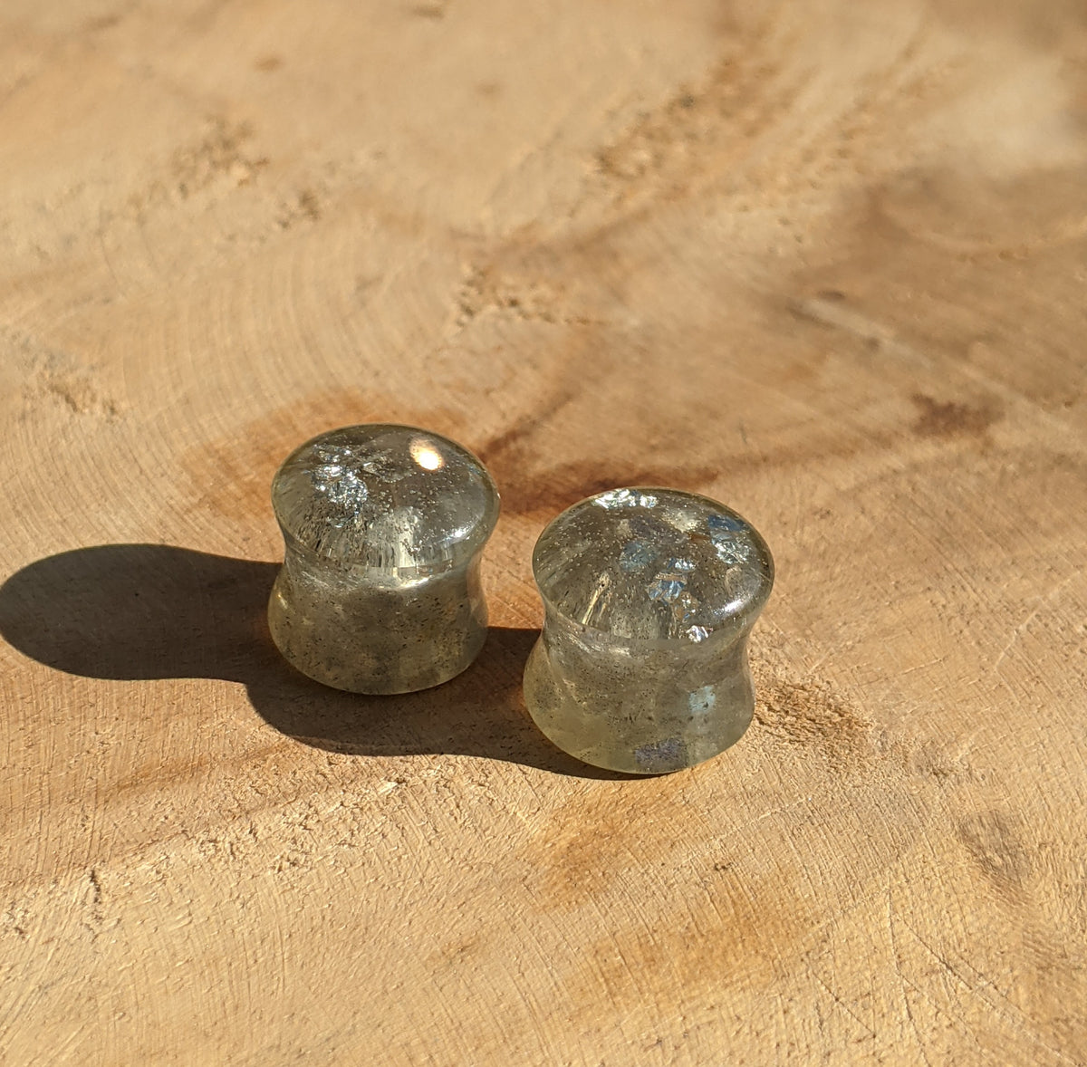 Handcrafted gray moonstone resin tunnels - EL-Creations