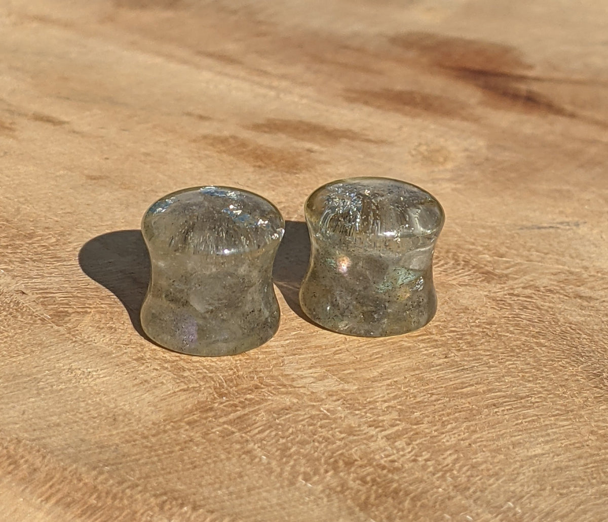 Gray moonstone resin tunnels for stretched ears - EL-Creations