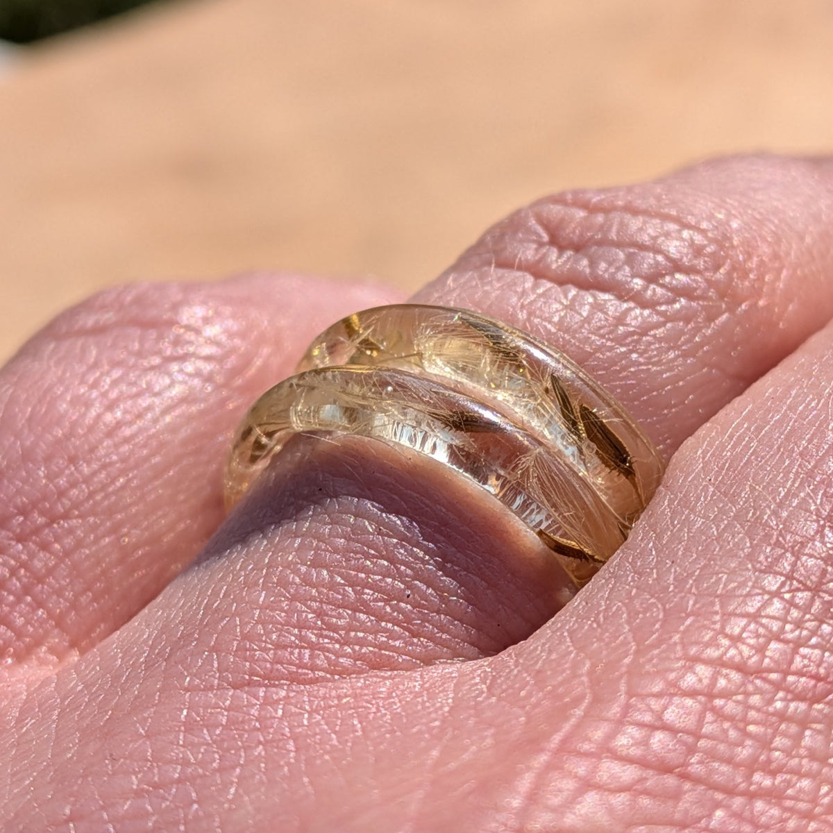 Handmade botanical wish ring with dandelion seeds – EL-Creations