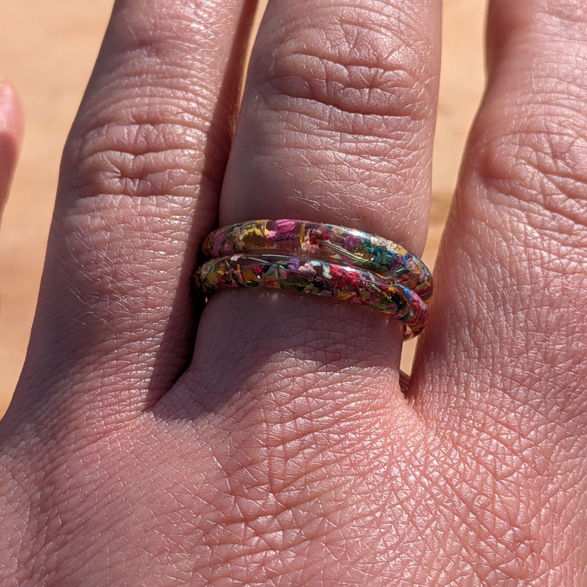 Handmade floral resin band with dried flowers – EL-Creations
