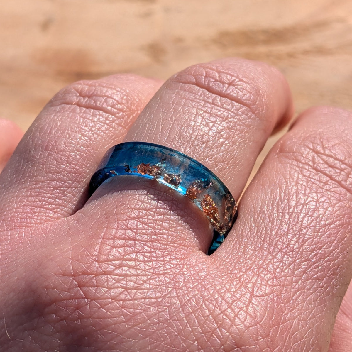 Ocean inspired resin ring handmade – EL-Creations