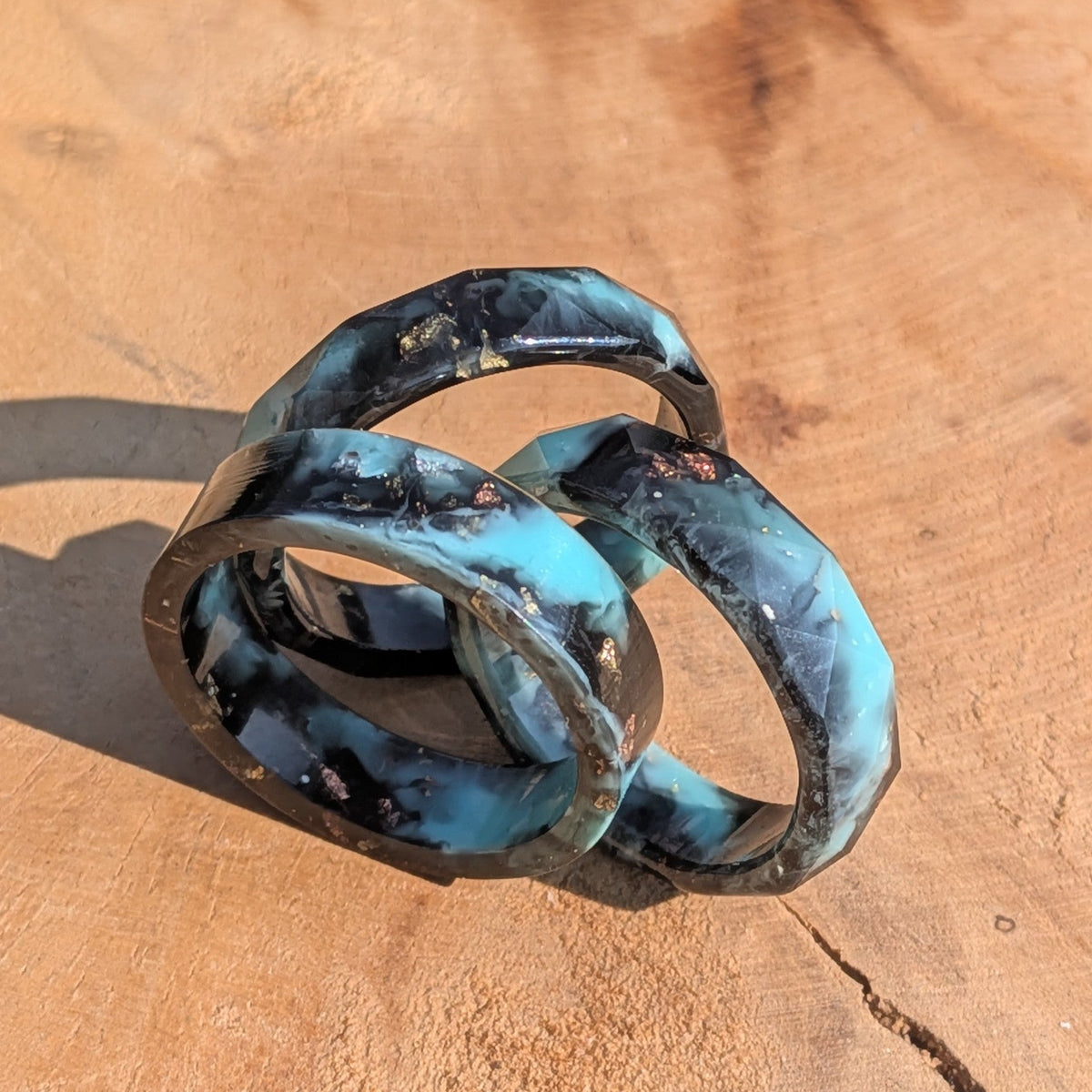 Handmade black turquoise unisex ring – EL-Creations